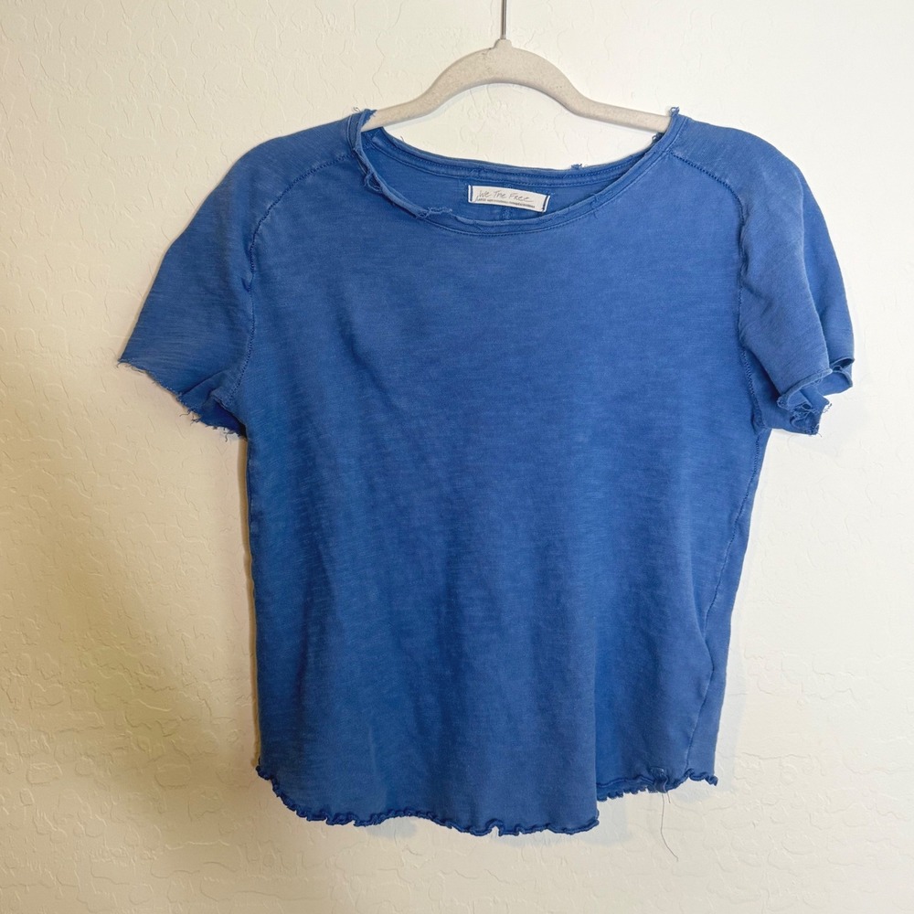 Free People Women 100% Cotton Be My Baby Tee Boho Lightweight Crewneck Casual